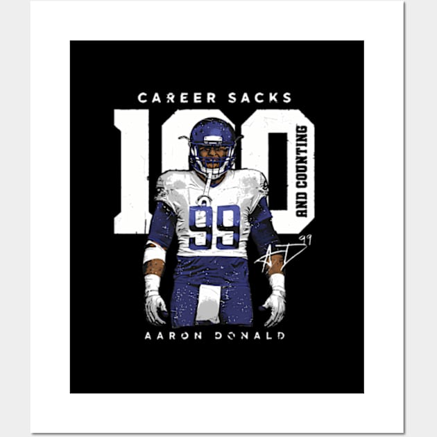 Aaron Donald Los Angeles R 100 Sacks Wall Art by caravalo